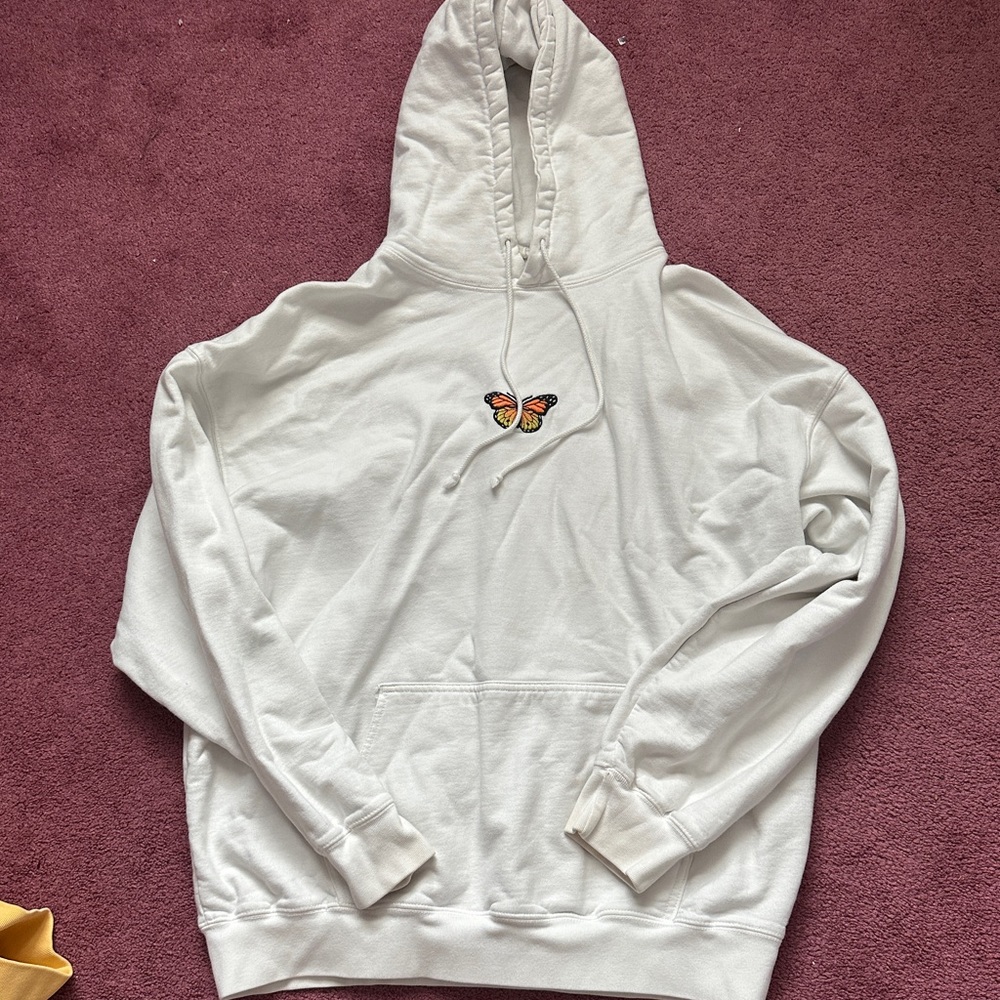 Brandy Melville discontinued monarch butterfly white hoodie